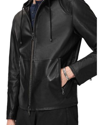 Niko Leather Hoodie with Zipper