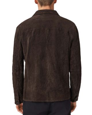 Jesse Leather Shirt Jacket with Buttons