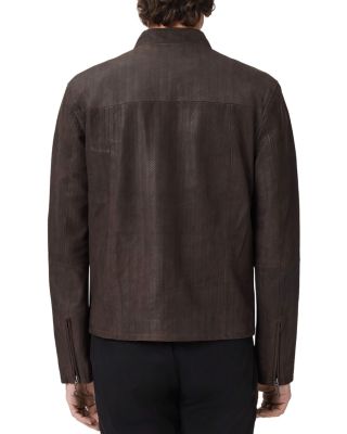 Damien Plated Leather Cafe Racer Jacket