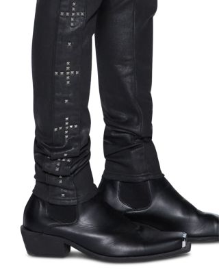 Van Winkle Studded Jeans in Charcoal