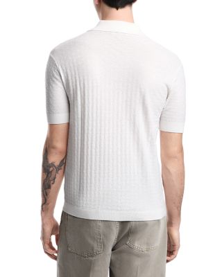 Knit Basketweave Polo Sweater
