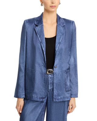Veronica Denim Print Satin Jacket