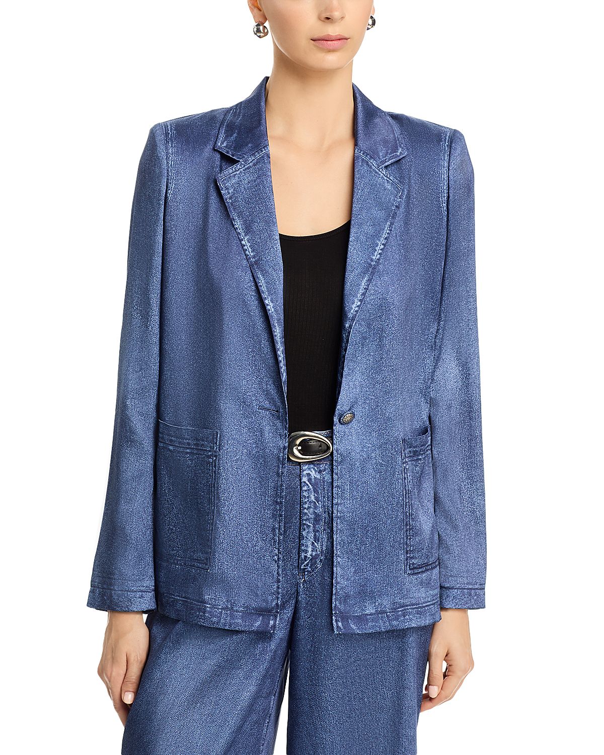 Kobi Halperin Veronica Denim Print Satin Jacket