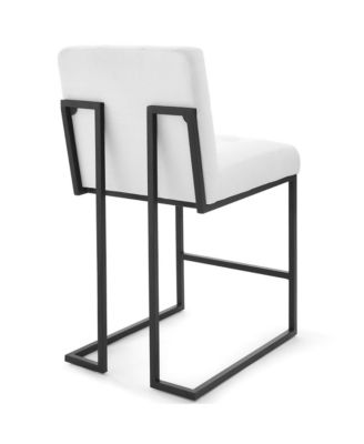 Privy Stainless Steel Upholstered Fabric Counter Stool