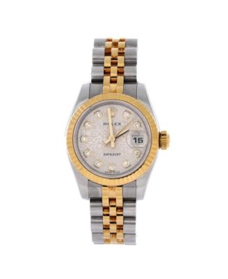  Oyster Perpetual Datejust Automatic Watch in Stainless Steel and Gold with Diamond Markers 26mm