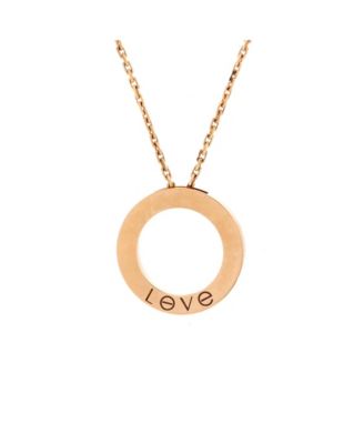  3 Diamonds Love Pendant Necklace 18K Rose Gold and Diamonds, 16.5"