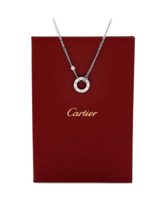  2 Diamonds Love Pendant Necklace 18K White Gold with Diamonds, 16.25"