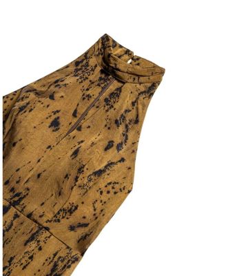 Printed Halter-Neck Maxi Dress