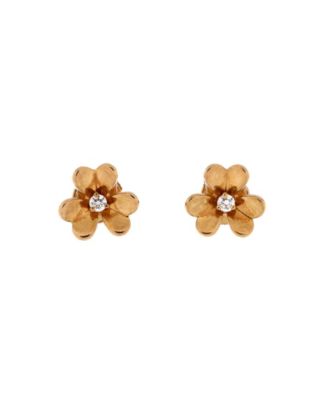  Mini Frivole Stud Earrings 18K Gold with Diamonds