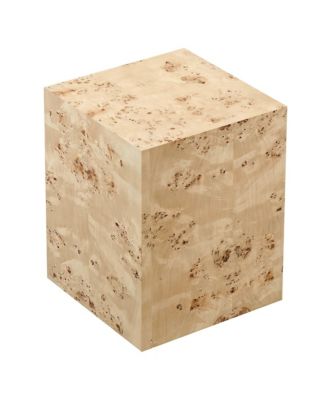 Cosmos 16" Square Burl Wood Side Table