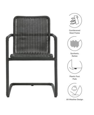 Abacus Outdoor Patio Wicker Dining Chairs, Set of 2