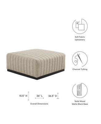 Conjure Channel Tufted Upholstered Fabric Ottoman