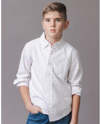 Boys' Organic Long Sleeve Seersucker Shirt - Little Kid
