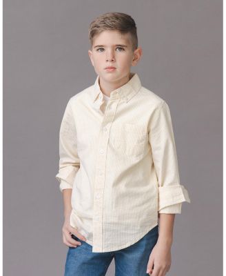Boys' Organic Long Sleeve Seersucker Shirt - Little Kid