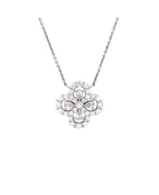  Loop Full Motif Pendant Necklace Platinum with Diamonds, 15.75"