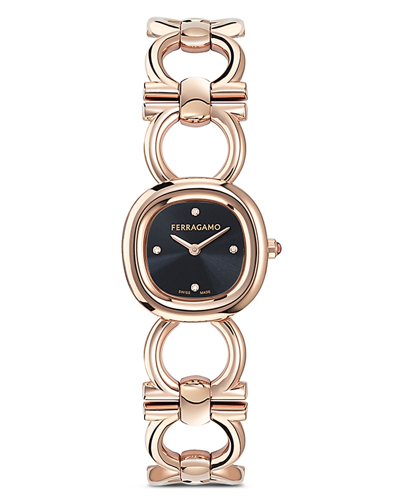 Ferragamo Double Gancini Diamond Watch, 25mm