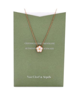  Lucky Spring Plum Blossom Pendant Necklace 18K Rose Gold and Mother of Pearl, 16.25"