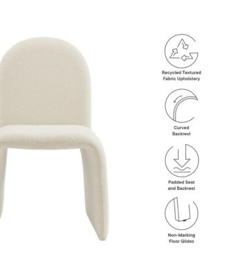 Junia Boucle Upholstered Arch Armless Dining Chair