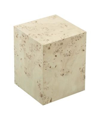 Cosmos 16" Square Burl Wood Side Table