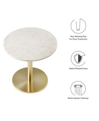 Viva Round White Marble Side Table