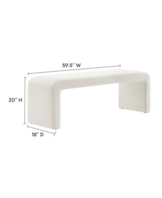  Simba Boucle Fabric Waterfall Long Bench