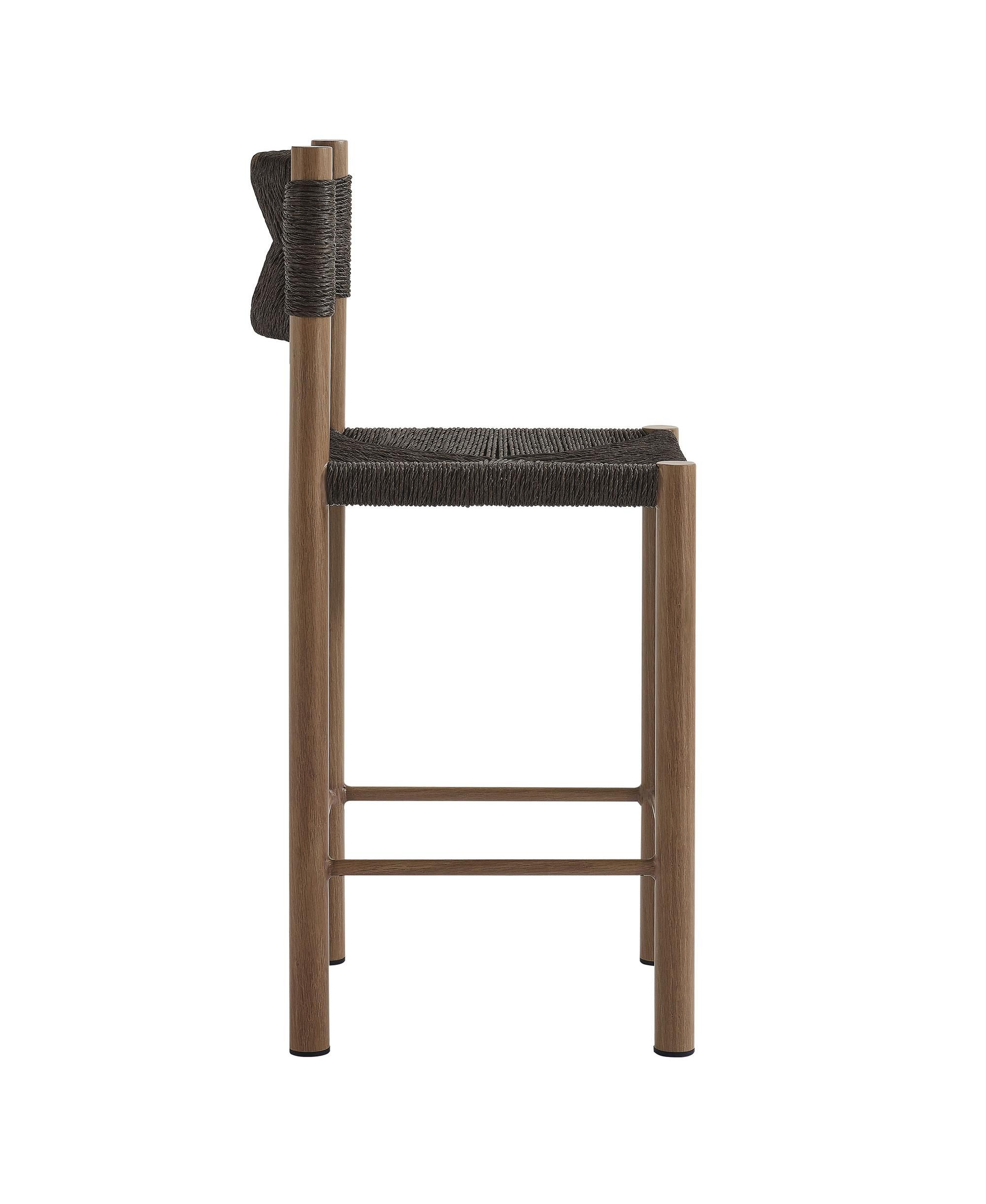 Parkland Outdoor Patio Rattan and Aluminum Counter Stools, Set of 2 — Image 8