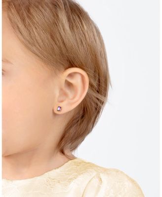 Girls' 14K Gold Radiant Cubic Zirconia Stud Earrings – Baby, Little Kid, Big Kid