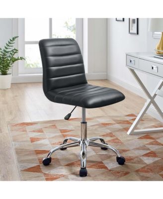  Ripple Armless Mid Back Vinyl Office Chair