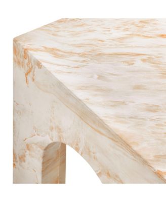 Valen Square Indoor - Outdoor Patio Arched Concrete Side Table