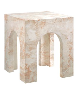 Valen Square Indoor - Outdoor Patio Arched Concrete Side Table
