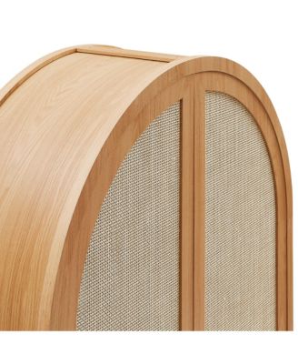 Calista 79" Tall Wide Rattan Arched Storage Cabinet