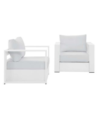  Tahoe Outdoor Patio Powder-Coated Aluminum Armchair, Set of 2