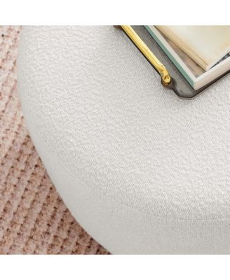 Tilden Large 23" Round Boucle Upholstered Ottoman