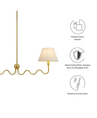  Wave Squiggle 2-Arm Pendant Light
