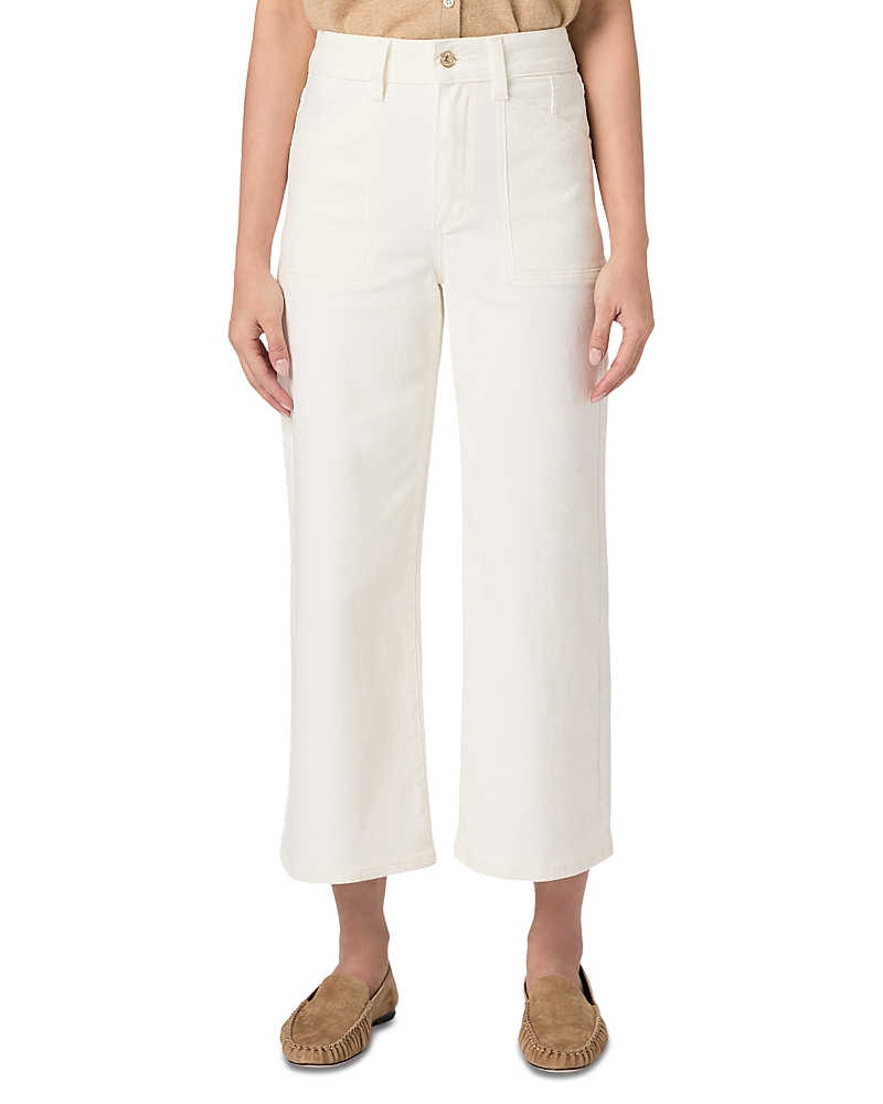 Paige Anessa Petite High Rise Wide Leg Jeans in Tonal Ecru