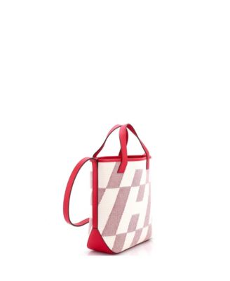 27 Cabas H en Biais Tote Canvas with Leather