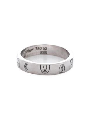  4mm Logo de Cartier Band Ring 18K White Gold