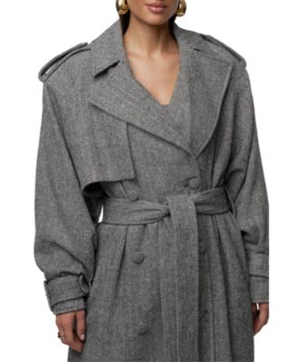  Herringbone Oversized Trench Coat