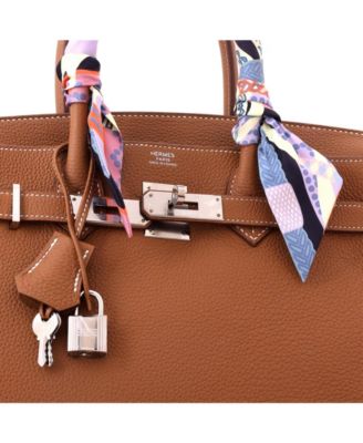 Birkin 30 Handbag Brown Togo with Palladium Hardware