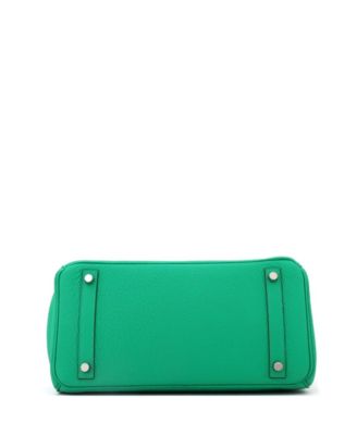 Birkin 30 Handbag Green Clemence with Palladium Hardware