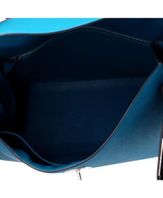 Kelly 35 Handbag Blue Epsom with Palladium Hardware