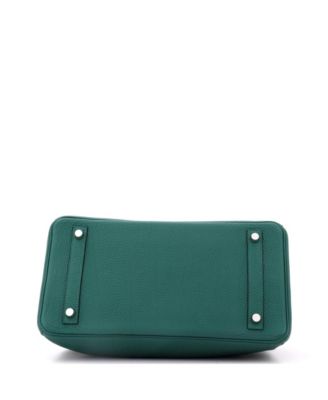 Birkin 30 Handbag Green Togo with Palladium Hardware