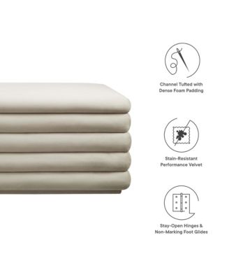 Mezzo Upholstered Performance Velvet Storage Bench