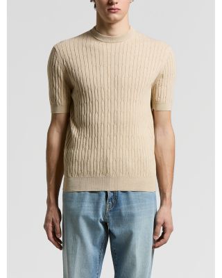 Regular Fit Cotton Yarn Ribbed Sweater T-Shirt