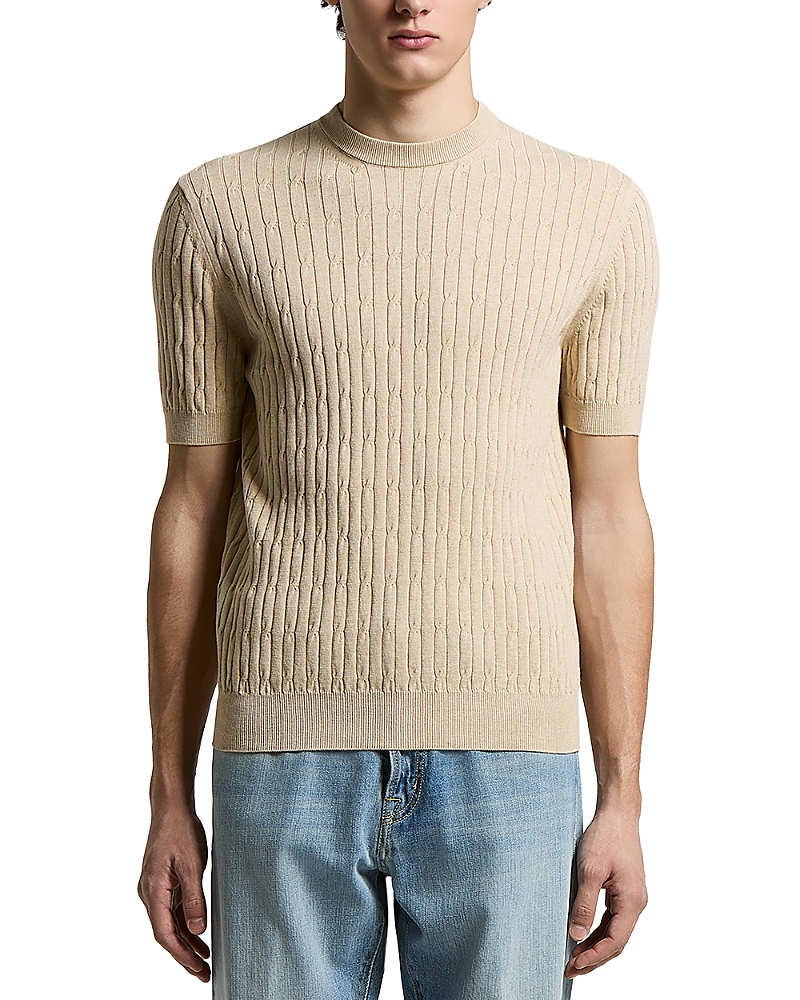 Peserico Regular Fit Cotton Yarn Ribbed Sweater T-Shirt