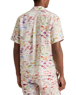 VBQ x Fabrice Hyber Pescador Linen Bowling Shirt