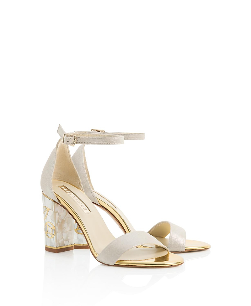 Freya Rose Women's Rozu Ankle Strap Pearl Heel Sandal