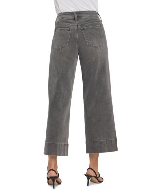 Teresa Front Seam High Rise Wide Leg Ankle Jeans in Dusty Ash