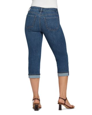 Marilyn Cuffed Straight Leg Cropped Jeans in Lakefront