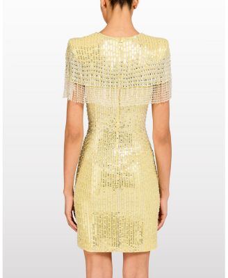 Swish Sequin-Embellished Beaded Mini Dress